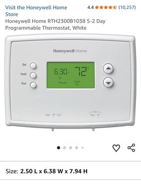 Honeywell Home White Programmable Thermostat - 5-2 Day